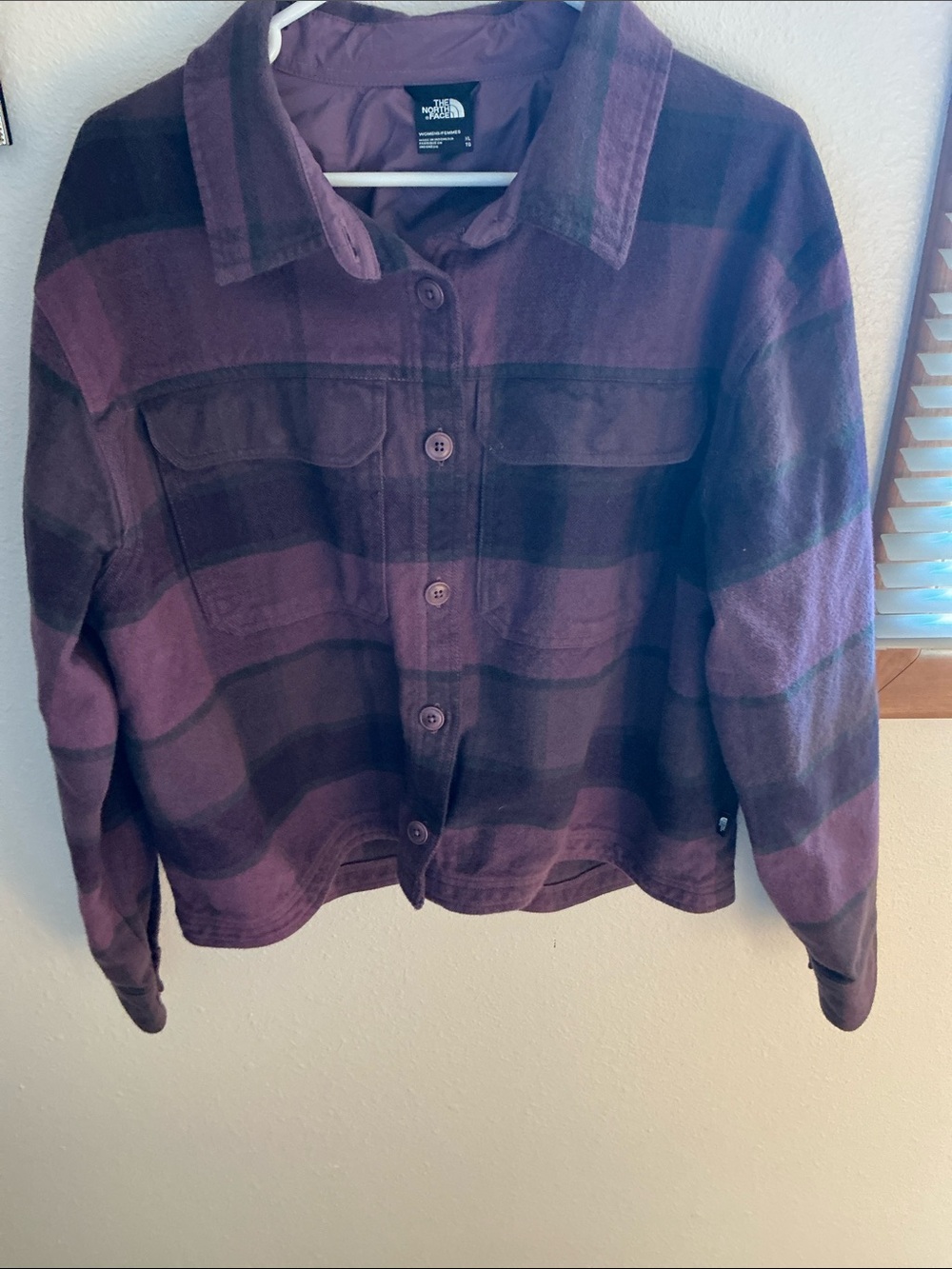 The North Face Women's Purple Plaid Button-Front Jacket